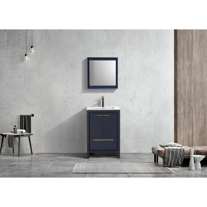 KubeBath Dolce Modern Bathroom Vanity with White Quartz Counter-Top