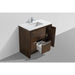 KubeBath Dolce 24″ Rose Wood Modern Bathroom Vanity with White Quartz Counter-Top