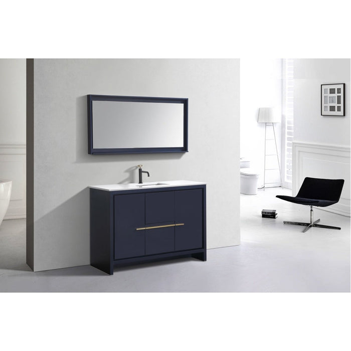 KubeBath Dolce 48" Modern Bathroom Vanity with White Quartz Counter-Top