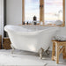 Cambridge Plumbing Cast Iron Double Ended Slipper Tub 71" X 30" with No Faucet Drillings and Complete Free Standing British Telephone Faucet and Hand Held Shower Polished Chrome Plumbing Package DES-398463-PKG-CP-NH