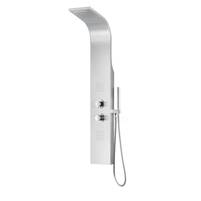 ANZZI Anchorage Series 51" 2-Jetted Full Body Shower Panel in Brushed Stainless Steel Finish with Heavy Rain Shower Head and Euro-Grip Hand Sprayer SP-AZ038