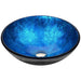 ANZZI Arc Series 17" x 17" Deco-Glass Round Vessel Sink in Arctic Sheer Finish with Polished Chrome Pop-Up Drain LS-AZ196