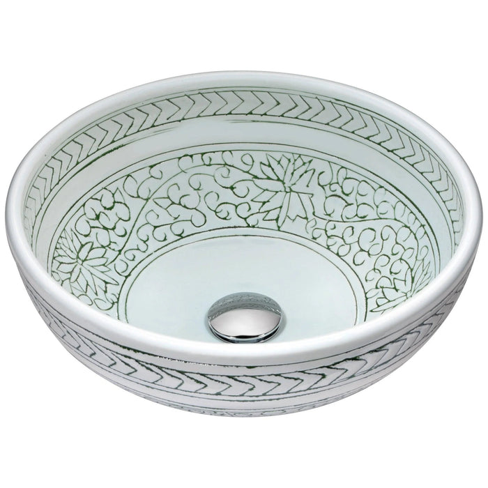ANZZI Cadence Series 16" x 16" Deco-Glass Round Vessel Sink with Polished Chrome Pop-Up Drain