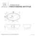 ANZZI Cestino Series 66.5" x 36" Freestanding Matte White Bathtub FT-AZ510