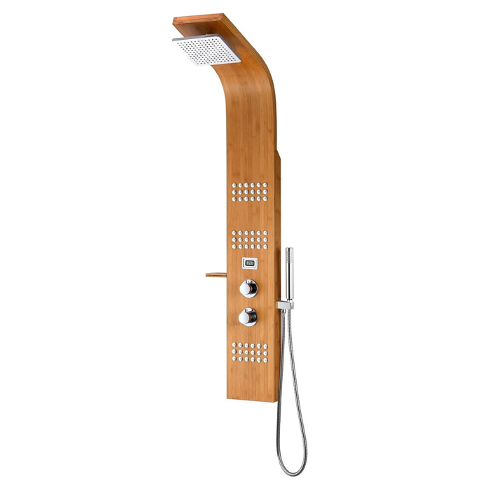 ANZZI Crane Series 60" 3-Jetted Full Body Shower Panel in Tan Finish with Heavy Rain Shower Head and Euro-Grip Hand Sprayer SP-AZ060
