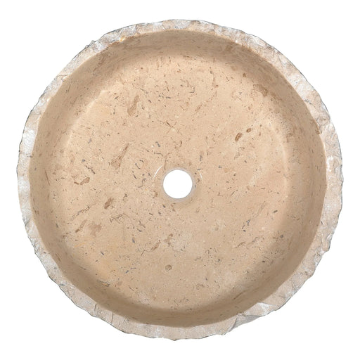 ANZZI Desert Crown Series 17" x 17" Round Vessel Sink in Cream Marble Finish LS-AZ151