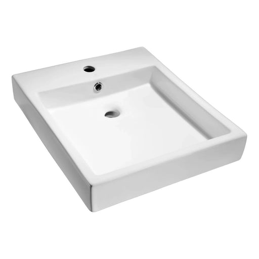 ANZZI Deux Series 18" x 22" Single Hole Rectangular Vessel Sink with Built-In Overflow in Glossy White Finish LS-AZ124