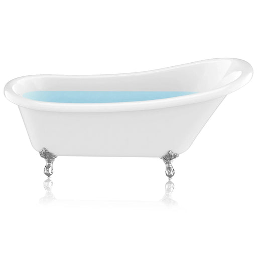 ANZZI Diamante Series 67" x 30" Freestanding Glossy White in Eagle's Talon Claw Feet Style Bathtub FT-CF131FAFT-CH