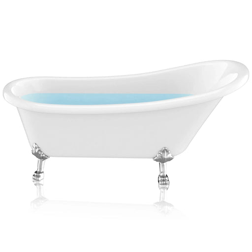 ANZZI Diamante Series 67" x 30" Freestanding Glossy White in Lion's Paw Claw Feet Style Bathtub FT-CF131LXFT-CH