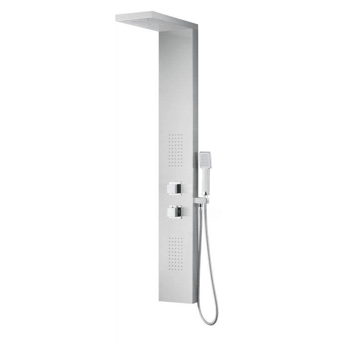 ANZZI Govenor Series 64" 2-Jetted Full Body Shower Panel in Brushed Stainless Steel Finish with Heavy Rain Shower Head and Euro-Grip Hand Sprayer SP-AZ8093