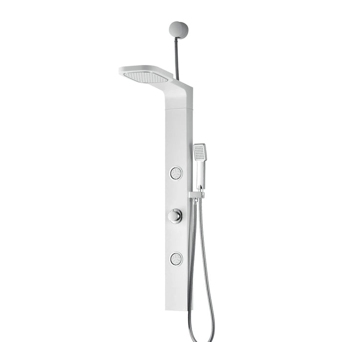 ANZZI Inland Series 44" 2-Jetted Full Body Shower Panel in White Finish with Heavy Rain Shower Head and Euro-Grip Hand Sprayer SP-AZ062
