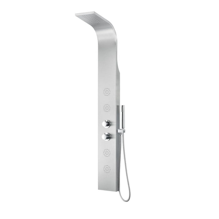 ANZZI Mayor Series 64" 4-Jetted Full Body Shower Panel in Brushed Stainless Steel Finish with Heavy Rain Shower Head and Euro-Grip Hand Sprayer SP-AZ8092