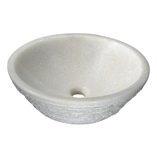 ANZZI Nora Series 17" x 17" Round Vessel Sink in White Marble Finish LS-AZ8232