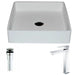 ANZZI Passage Series 16" x 16" Square Shape Vessel Sink in Matte White Finish with Brushed Nickel Key Vessel Faucet and Pop-up Drain LSAZ602-097B