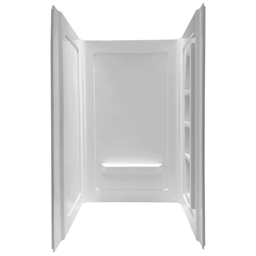 ANZZI Rose Series 48" x 36" x 74" White Acrylic Alcove Three Piece Shower Wall System with 5 Built-In Shelves SW-AZ8078