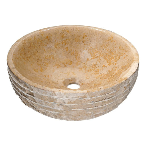 ANZZI Santos Series 17" x 17" Round Vessel Sink in Classic Cream Finish LS-AZ8233
