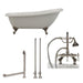 Cambridge Plumbing Acrylic Clawfoot Slipper Soaking Tub with and Brushed Nickel Plumbing Package AST67-684D-PKG-BN-7DH