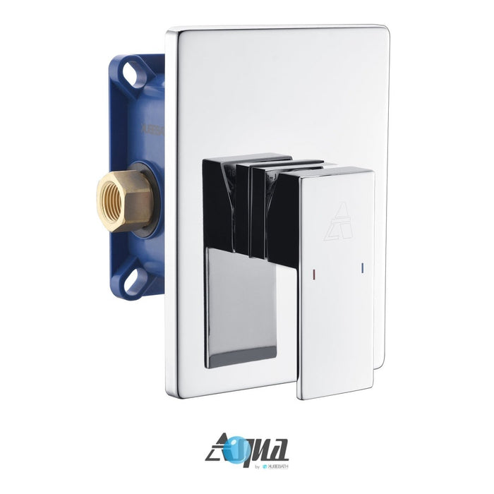 KubeBath Aqua Piazza Chrome Shower Set with Square Rain Shower