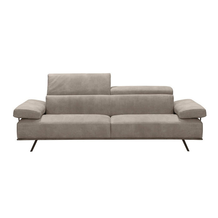 Bellini Modern Living Sofa Leather in Silverfox DANDY 01 Adrian S SLFX