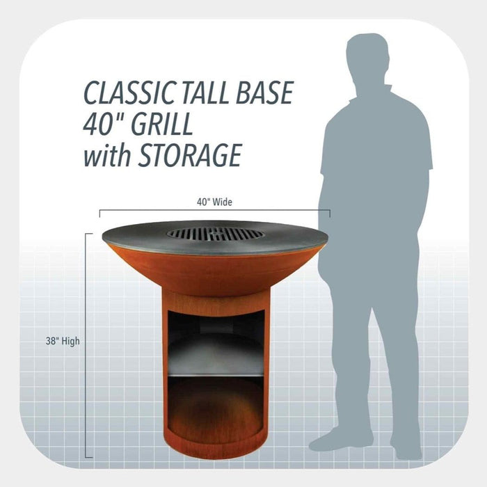 Arteflame Classic 40" Grill - Tall Round Base With Storage