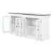 NovaSolo Halifax Accent Display Buffet with 4 Glass Doors in White Distress & Deep Brown B184TWD