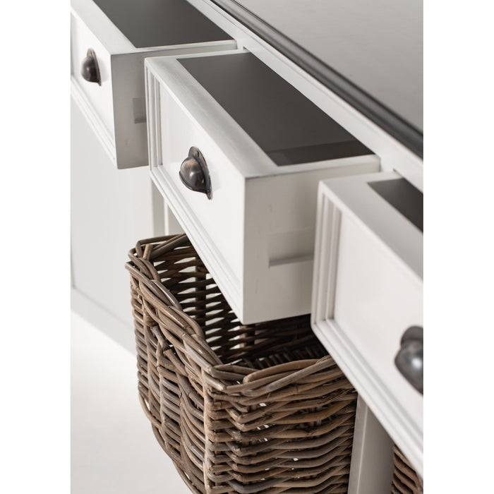 NovaSolo Halifax Contrast Buffet with 4 Baskets In Classic White & Black B189CT