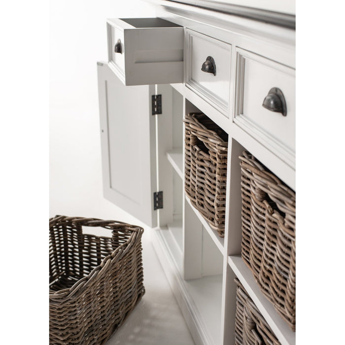 NovaSolo Halifax Contrast Buffet with 4 Baskets In Classic White & Black B189CT