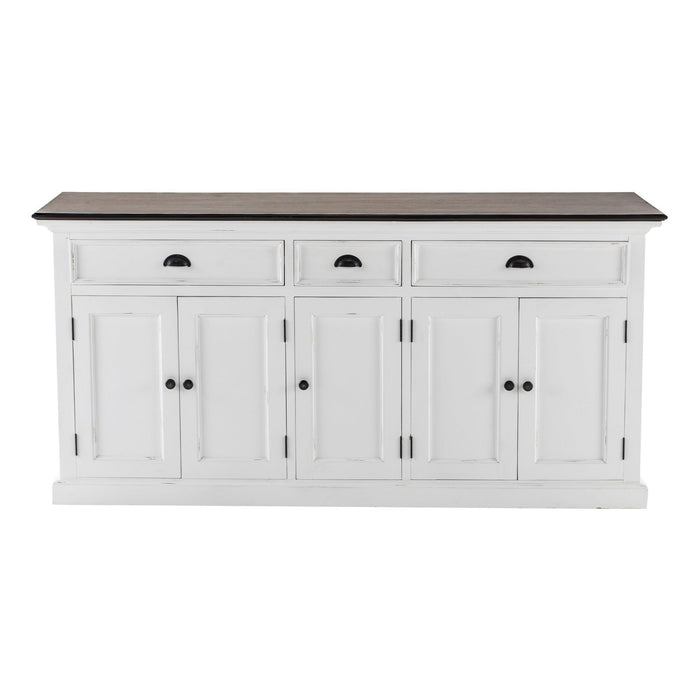 NovaSolo Halifax Accent Buffet In White Distress & Deep Brown B190TWD