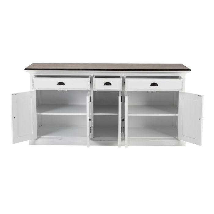 NovaSolo Halifax Accent Buffet In White Distress & Deep Brown B190TWD