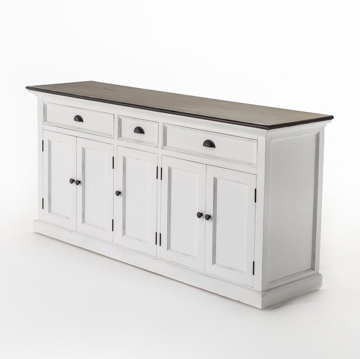 NovaSolo Halifax Accent Buffet In White Distress & Deep Brown B190TWD