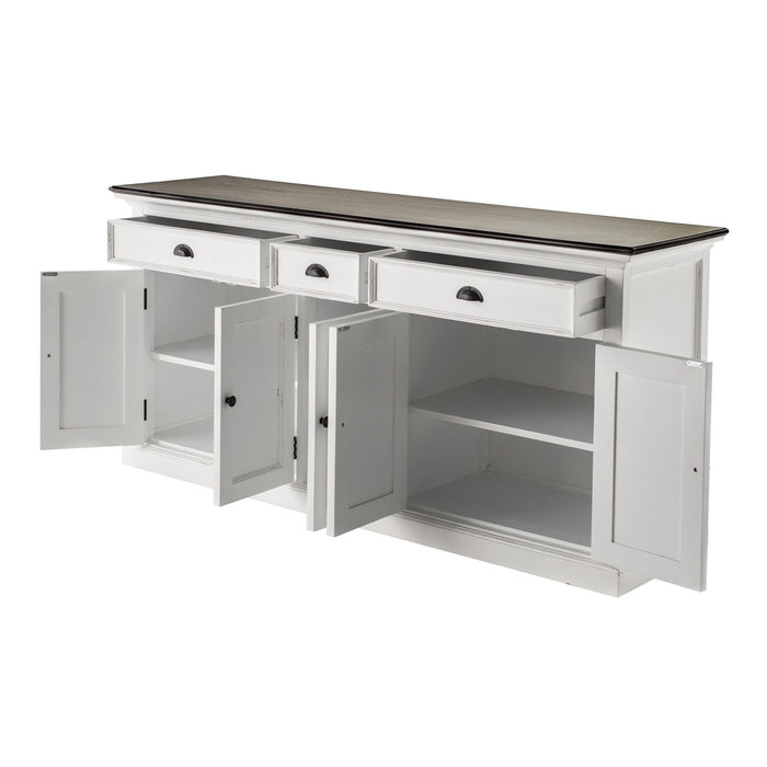 NovaSolo Halifax Accent Buffet In White Distress & Deep Brown B190TWD