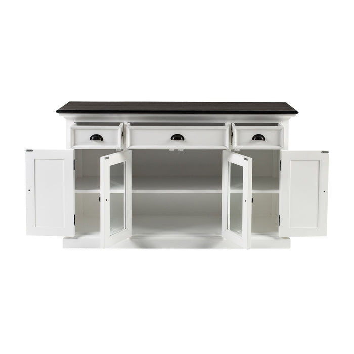 NovaSolo Halifax Contrast Buffet with 4 Doors 3 Drawers In Classic White & Black B191CT