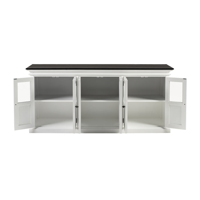 NovaSolo Halifax Contrast Buffet with 6 Glass Doors In Classic White & Black B195CT