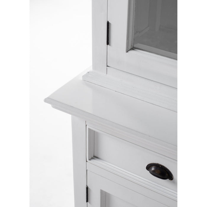 NovaSolo Halifax Buffet Hutch Unit with 4 Glass Doors in Classic White BCA610