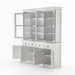 NovaSolo Halifax Buffet Hutch Unit with 4 Glass Doors in Classic White BCA610
