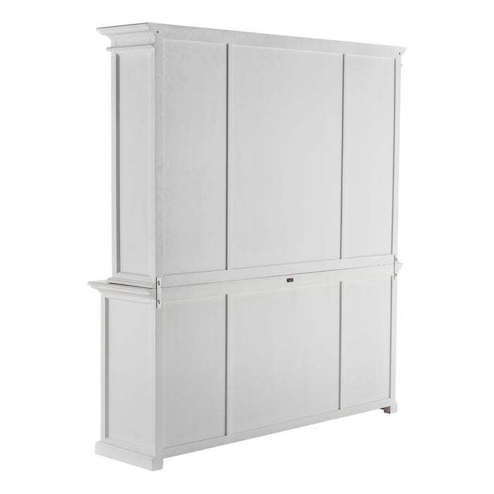 NovaSolo Halifax Buffet Hutch Unit with 4 Glass Doors in Classic White BCA610