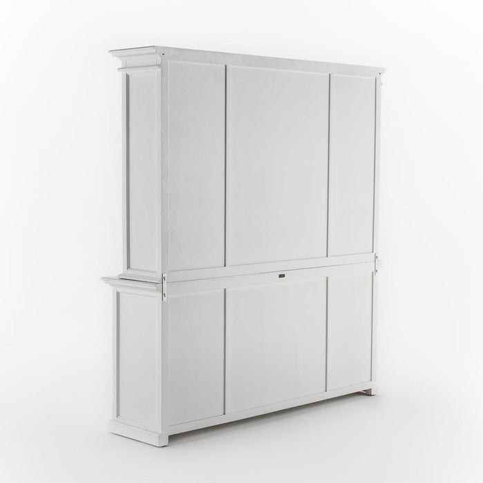 NovaSolo Halifax Buffet Hutch Unit with 4 Glass Doors in Classic White BCA610