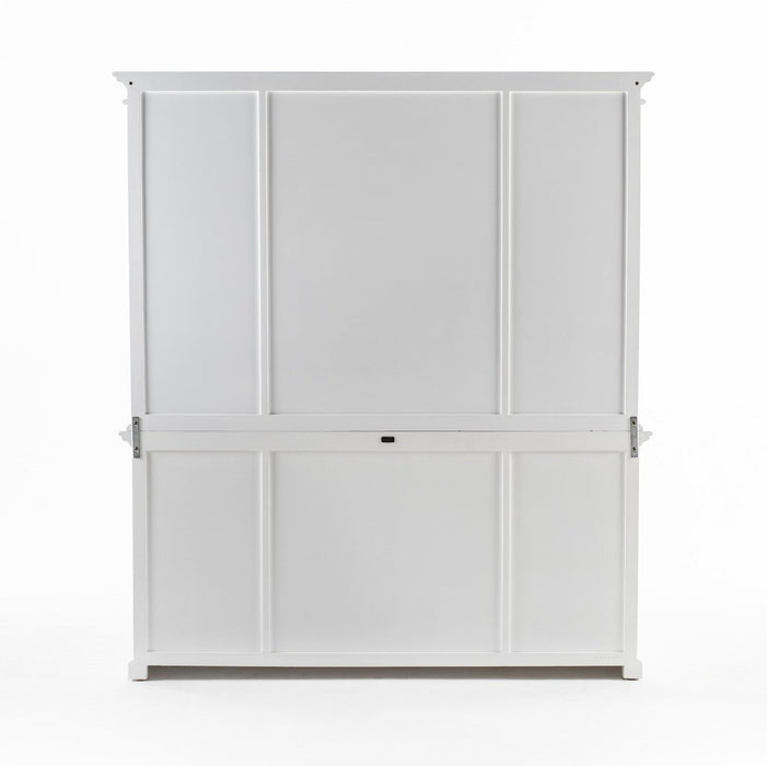 NovaSolo Halifax Buffet Hutch Unit with 4 Glass Doors in Classic White BCA610