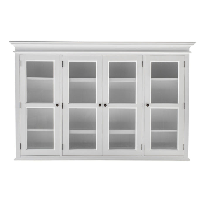 NovaSolo Halifax Buffet Hutch Unit with 4 Glass Doors in Classic White BCA610