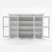 NovaSolo Halifax Buffet Hutch Unit with 4 Glass Doors in Classic White BCA610
