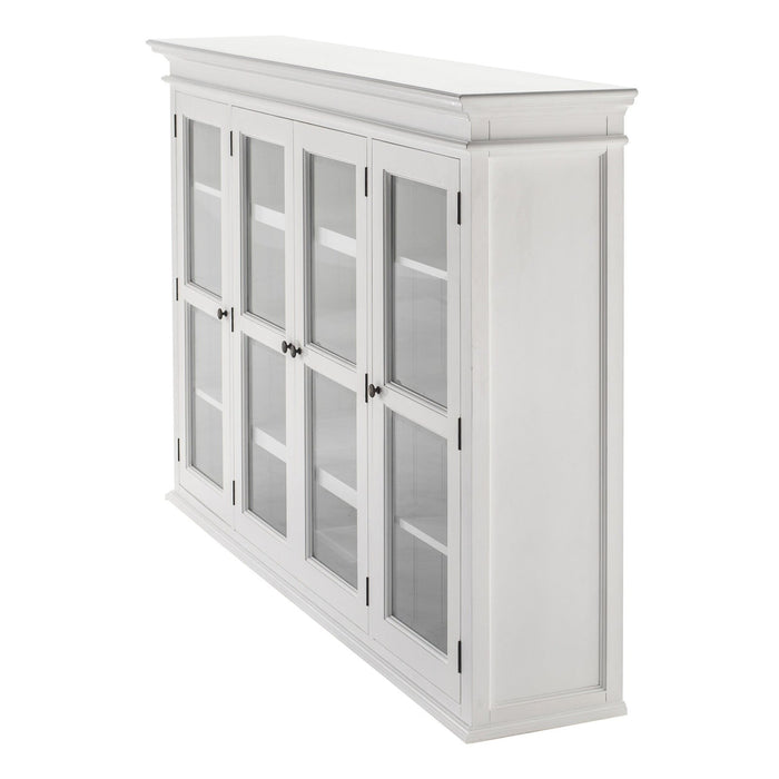 NovaSolo Halifax Buffet Hutch Unit with 4 Glass Doors in Classic White BCA610
