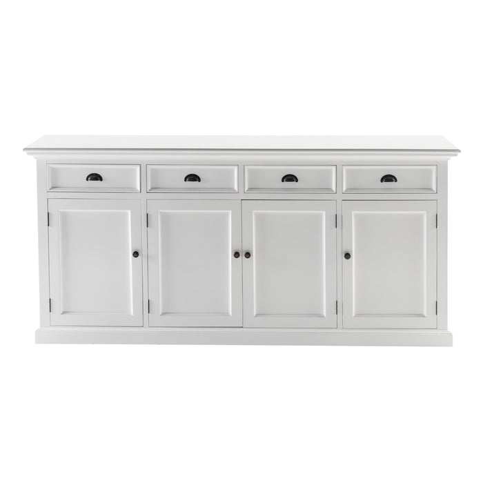 NovaSolo Halifax Buffet Hutch Unit with 4 Glass Doors in Classic White BCA610