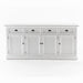 NovaSolo Halifax Buffet Hutch Unit with 4 Glass Doors in Classic White BCA610
