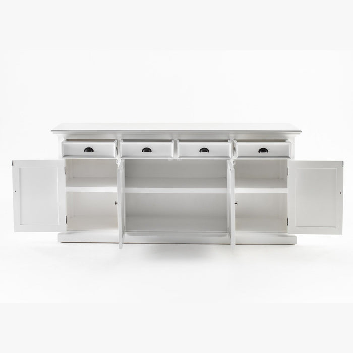 NovaSolo Halifax Buffet Hutch Unit with 4 Glass Doors in Classic White BCA610