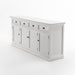NovaSolo Halifax Buffet Hutch Unit with 4 Glass Doors in Classic White BCA610