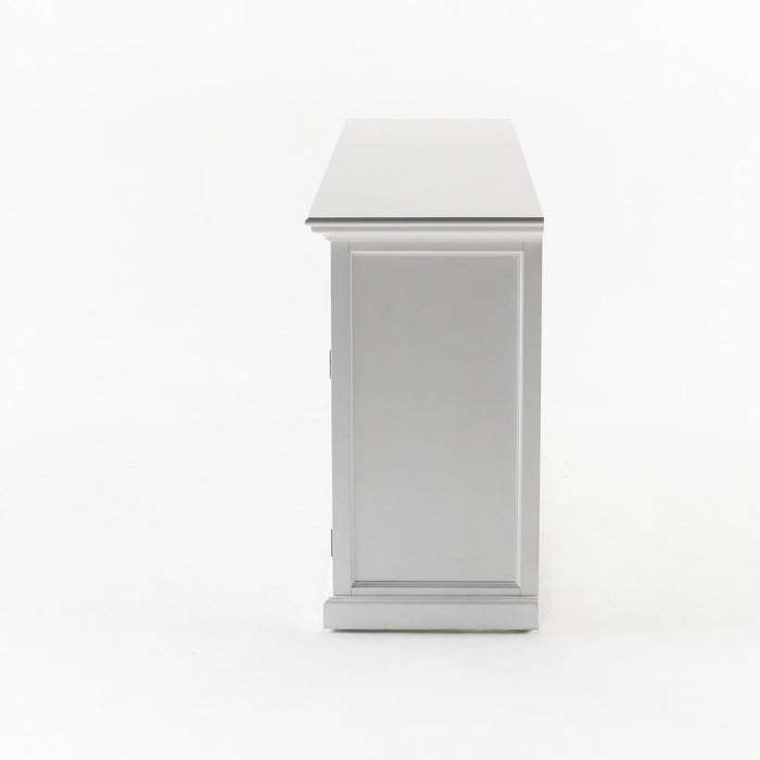 NovaSolo Halifax Buffet Hutch Unit with 4 Glass Doors in Classic White BCA610