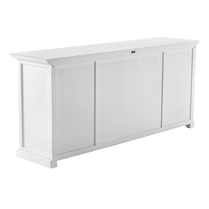 NovaSolo Halifax Buffet Hutch Unit with 4 Glass Doors in Classic White BCA610
