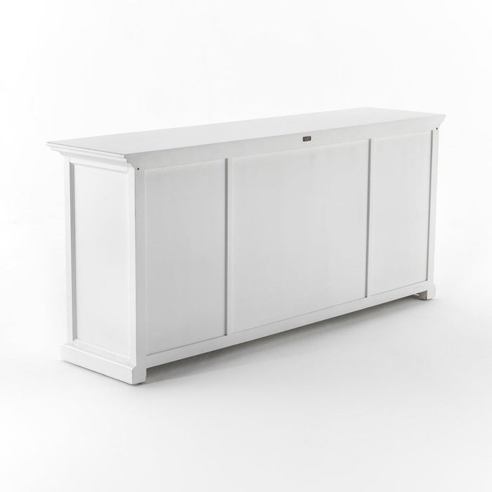 NovaSolo Halifax Buffet Hutch Unit with 4 Glass Doors in Classic White BCA610