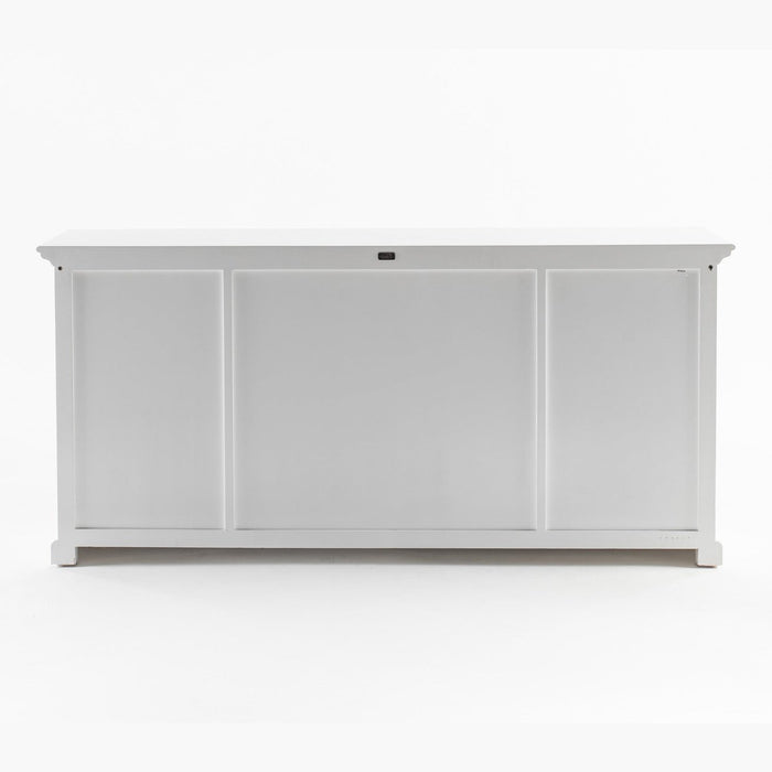 NovaSolo Halifax Buffet Hutch Unit with 4 Glass Doors in Classic White BCA610