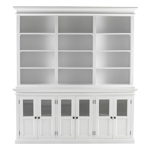 NovaSolo Halifax Hutch Unit with 6 Glass Doors in Classic White BCA611